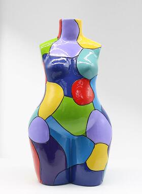 抽象人体花瓶摆件身体雕塑家居客厅办公室艺术品树脂人物工艺品