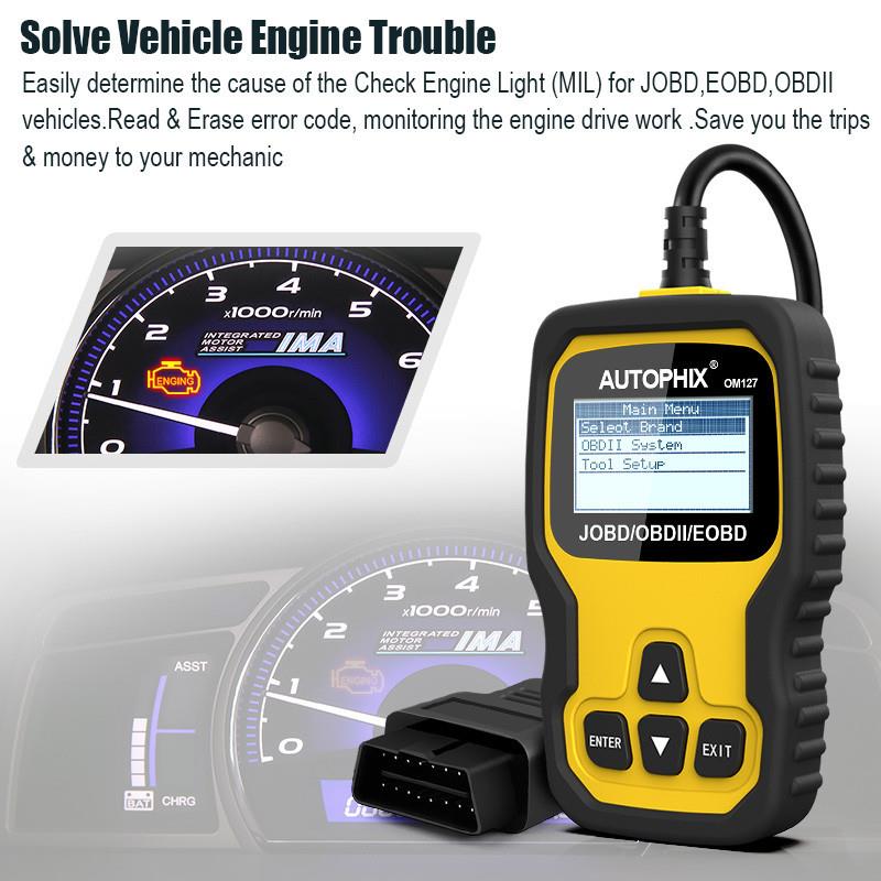 Autophix OM127 Obd2汽车诊断仪 TOYOTA HONDA NISSAN EOBD JOBD
