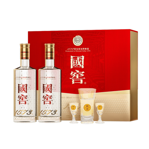 泸州老窖 国窖1573礼盒浓香型白酒38度516ml*2经典高端送礼礼盒装