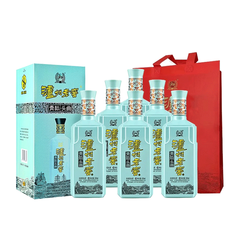 泸州老窖 青酝头曲浓香型白酒 52度 500ml*6瓶整箱 送礼推荐