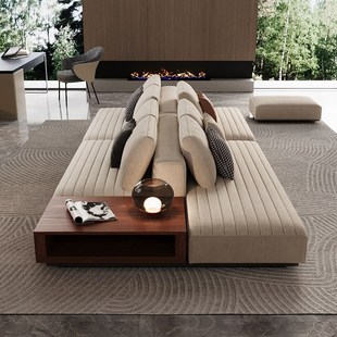 横厅客厅面沙发大小户型别墅背靠背向坐布艺罗杰沙发模块