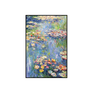 莫奈睡莲玄关装 饰画大芬村手绘油画走廊过道壁画世界名画客厅挂画