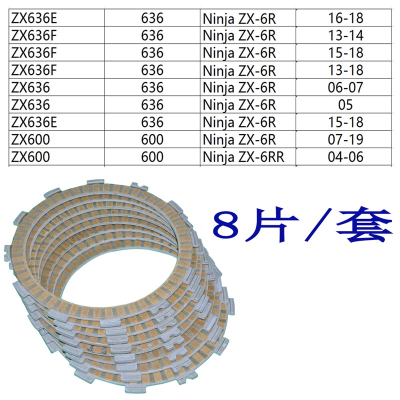 摩托离合器 ZX600 ZX636 Ninja ZX-6R ZX-6RR 纸基离合器 摩擦片