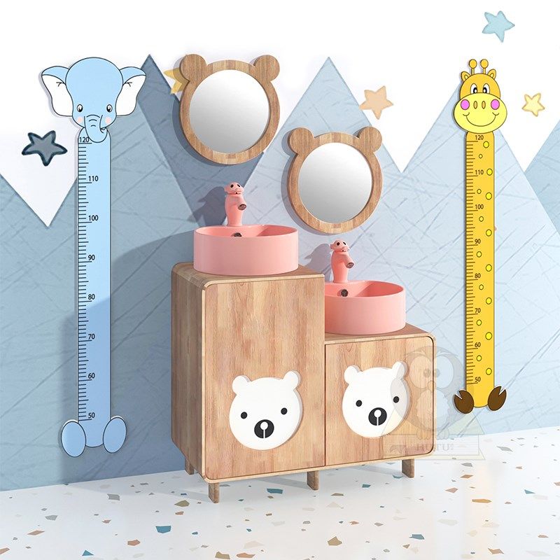 幼儿园儿童实木浴室柜卡通小孩低洗手台洗脸盆柜落地洗漱台,家装主材,浴室柜组合,淘宝优惠券,粉丝福利购,淘宝优惠卷