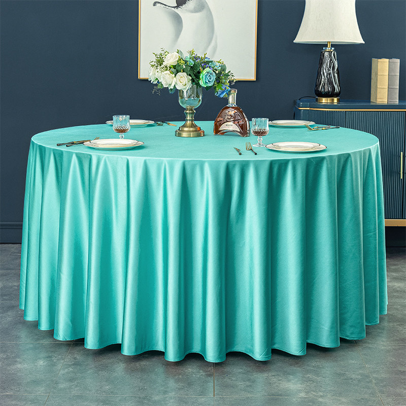 加厚高级感绸缎台布布艺酒店桌布圆形大圆桌餐桌布饭店家用圆桌布