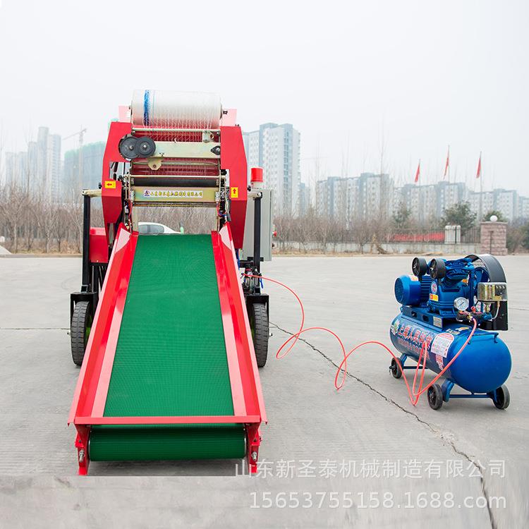 固定圆捆青储打捆包膜一体机青储饲草打捆包膜机厂家