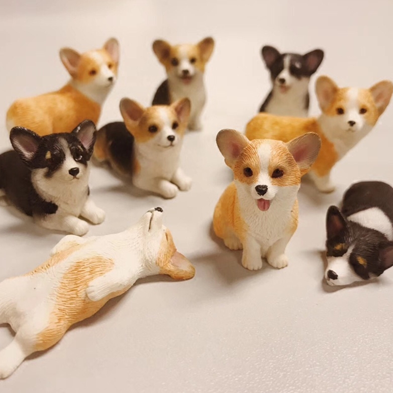 迷你柯基犬治愈系车载小超萌卡通树脂仿真狗模型汽车内装饰品