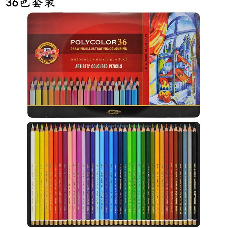 捷酷喜乐油性色水溶彩铅色色填色绘画油彩色铅笔手绘彩笔