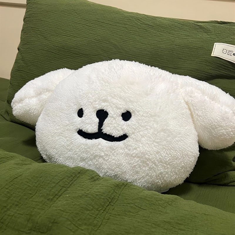 线条小狗玩偶抱枕女生睡觉专用沙发床上靠垫学生宿舍午睡毛绒公仔