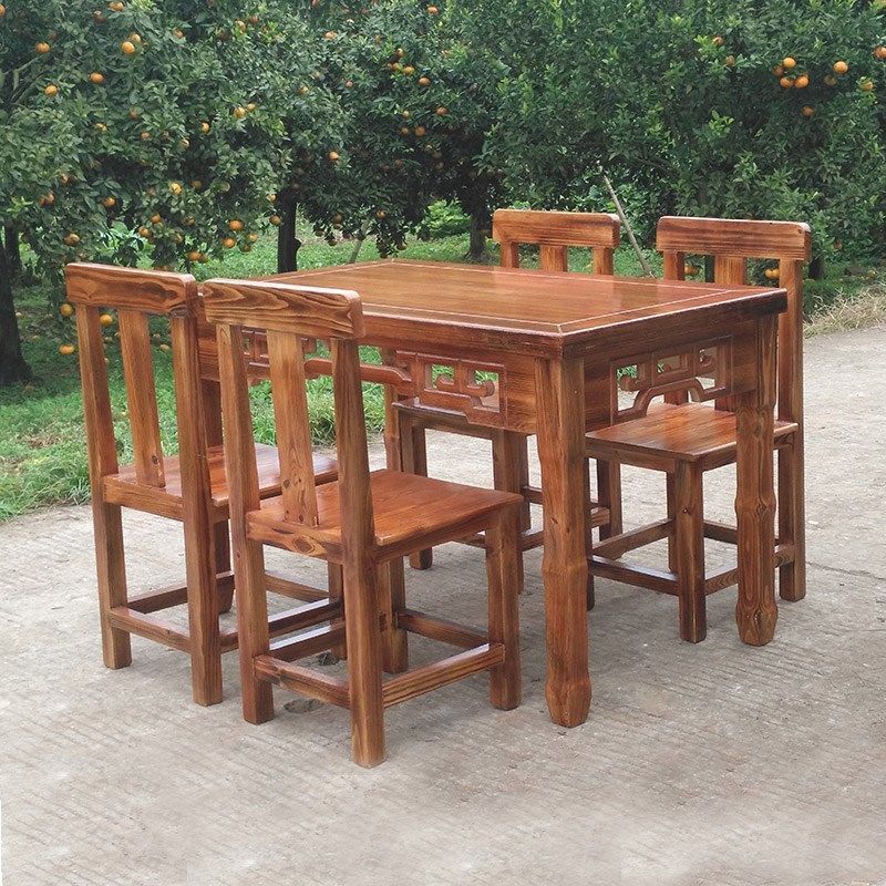 实木中式仿古雕碳化八仙桌饭店火锅餐桌椅面馆农家乐长方桌,住宅家具,板木餐桌,淘宝优惠券,粉丝福利购,淘宝优惠卷