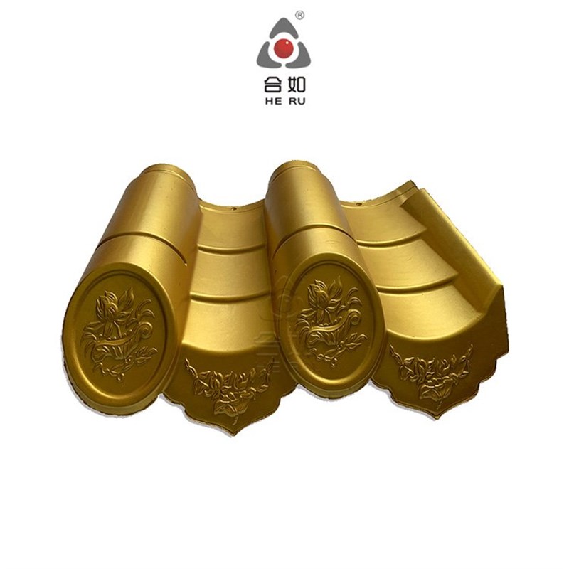 仿古高分子瓦小青瓦复古风四合院屋面别墅筒瓦耐高温彩石装饰中式