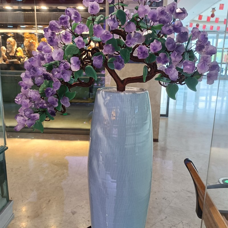 天然紫水晶大号落地客厅酒柜玄关装饰业乔迁新居结婚送礼品