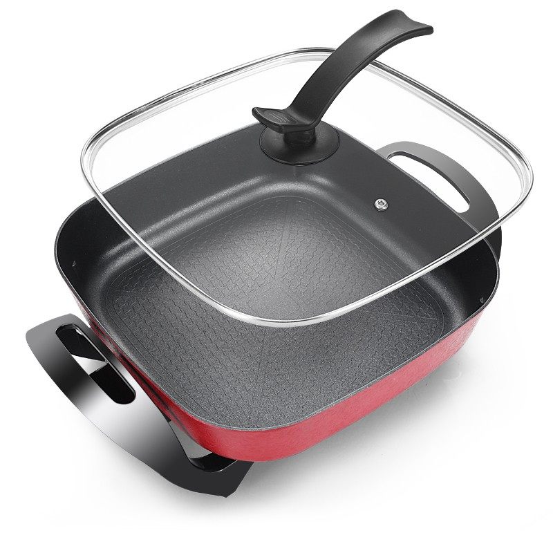 多功能家用电炒锅韩式电火锅粘锅宿舍炒菜电热锅煮饭一体小电锅