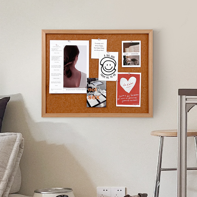 软木板照片墙背景板留言板挂墙记事板软木墙板家用挂式墙面装饰便