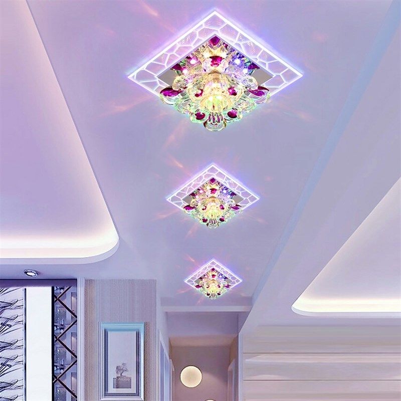 水晶灯创意走廊客厅周围装饰灯玄关阳台嵌入式明装,家装灯饰光源,明装筒灯,淘宝优惠券,粉丝福利购,淘宝优惠卷