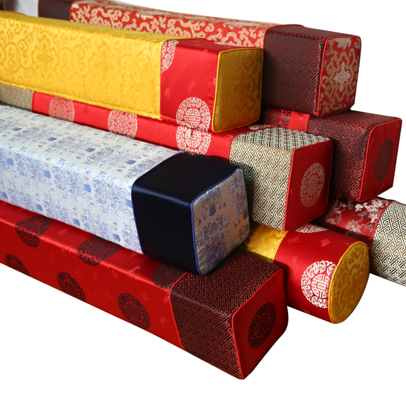 定制中式红木沙发方枕罗汉床方枕 扶手靠包圆枕长方枕腰枕靠垫