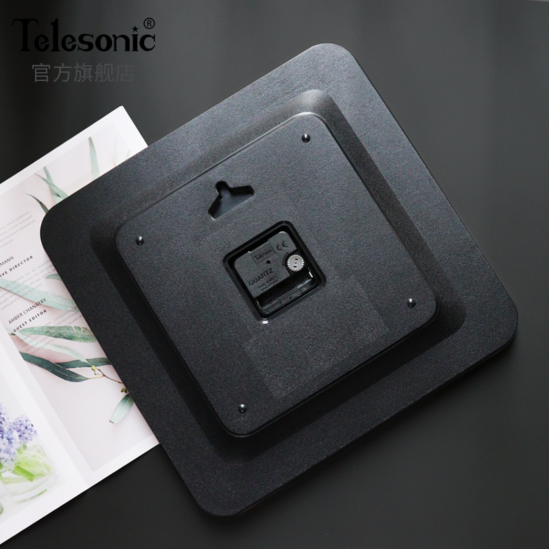 TELEONIC天王星钟表静音石英钟方形大挂表时尚家用客厅挂钟