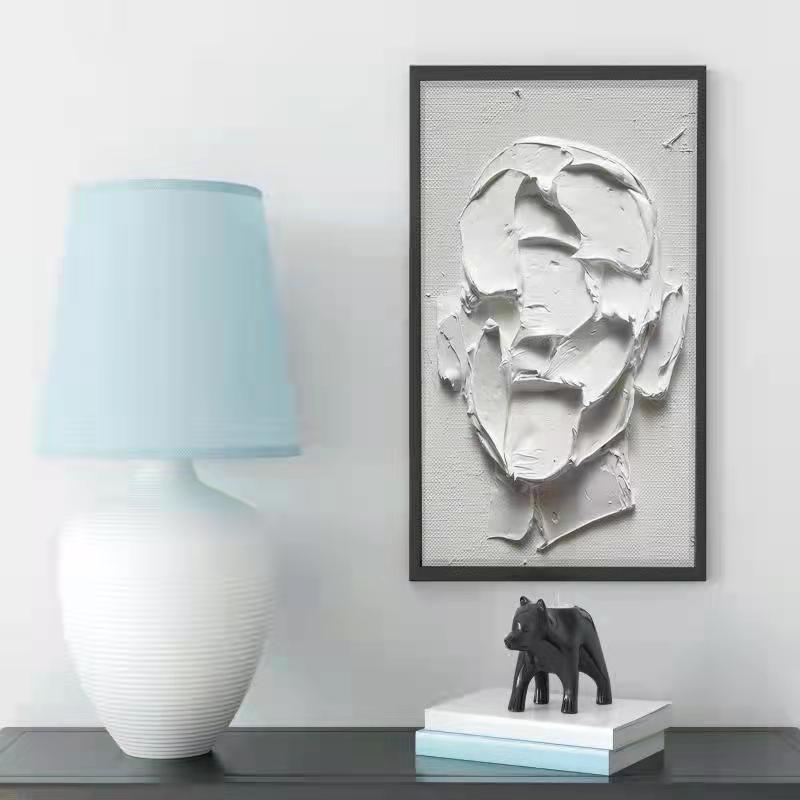 纯手绘装饰画厚肌理立体浮雕挂画人物刮刀画现代客厅卧室壁画