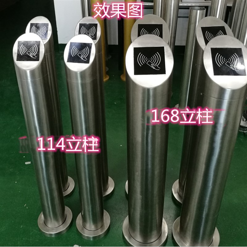 博梦智能空机箱立柱刷卡票箱门禁1米18不锈钢广告门读卡器