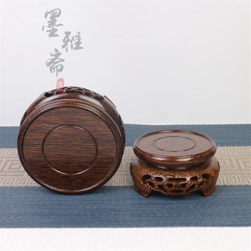 红木实木制中式古典紫砂壶茶杯茶具石头葫芦工艺品底座托