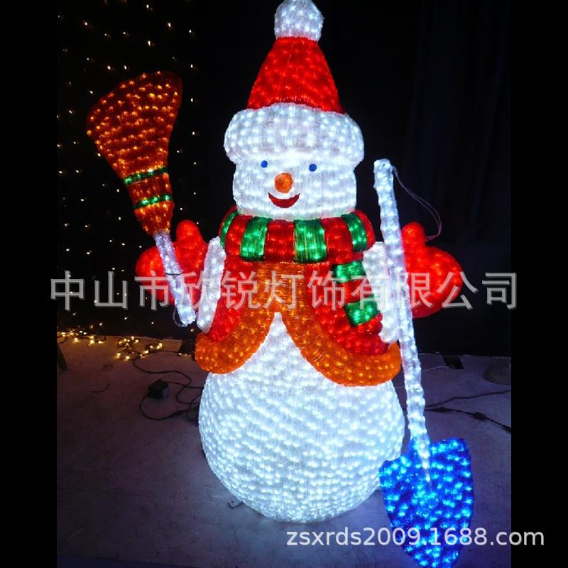 ABS滴胶雪人造型灯滴塑工艺高亮度LED圣诞节日装饰发光扫雪雪娃灯