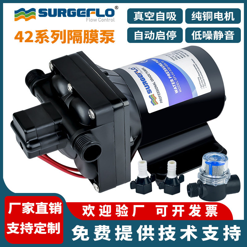 42款电动隔膜泵房车游艇直流12V24V灌装机自吸式增压抽吸水泵