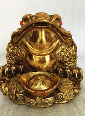 飞龙纯铜招财蟾金蟾开业礼品工艺品办公用品店铺招财摆件