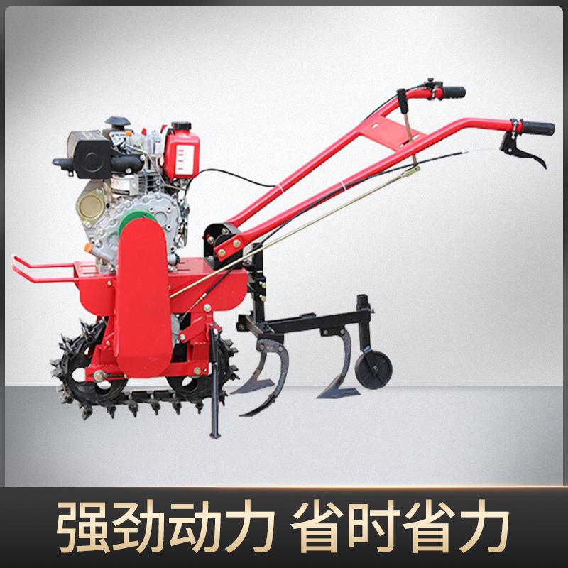 小型微耕机链轨式家用手扶自走式耕地机四冲程柴油机大马力犁地机
