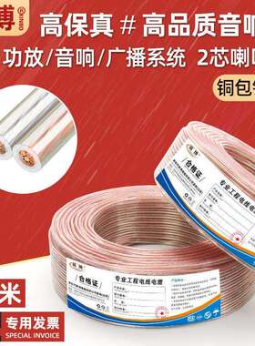 环绕扬声器音箱线专用线铜包铝音响线材低音炮功放发烧喇叭线100m