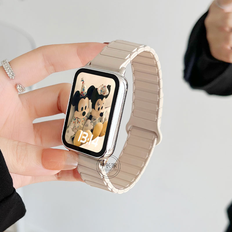 适用小米手环9pro表带新款8pro硅胶磁吸红米redmiwatch5手腕带夏天7pro时尚智能运动watch4/5手表替换表链