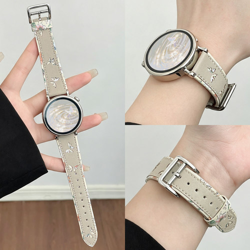 连遇小米watch5皮质镂空蝴蝶表带