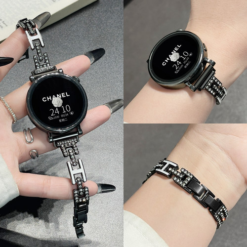 连遇oppowatchx3金属H型镶钻表带