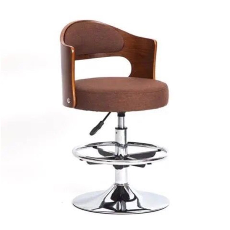 欧式吧台椅实木靠背升降高脚凳收银吧凳现代酒吧椅子家用转椅