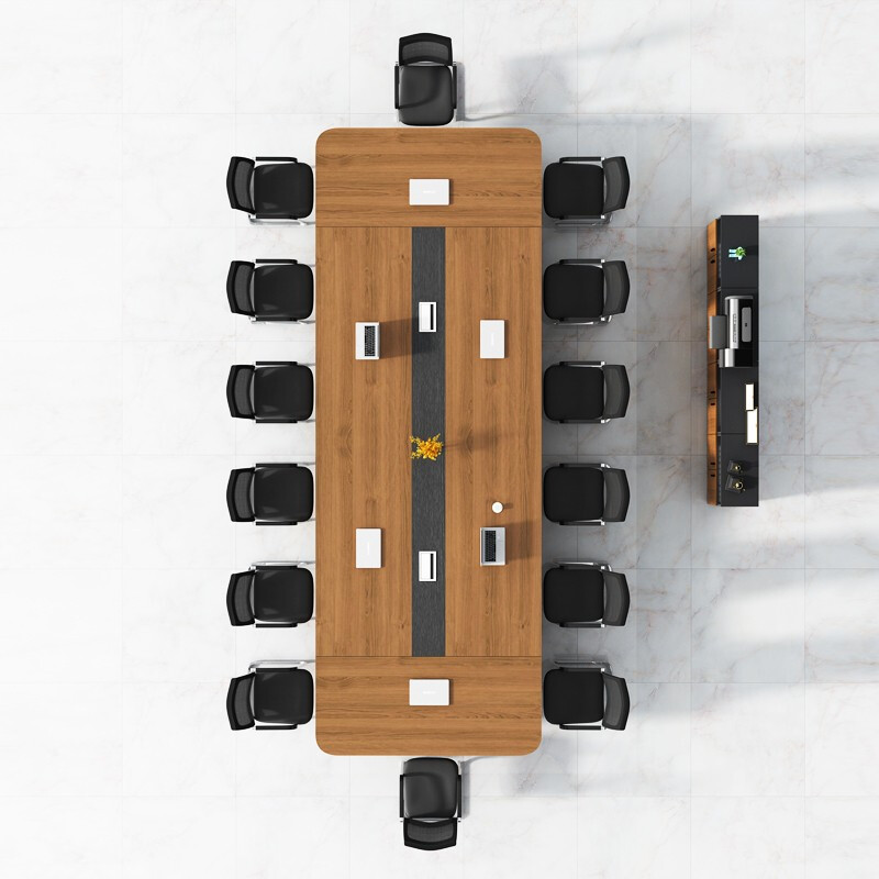 新款长方形办公桌会议桌现代会议洽谈桌椅可拆卸松木条形