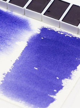 汉紫 HN 全合成手工固体水彩蓝紫色颜料单一色粉