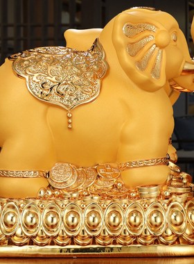 招财大象存钱罐开过只进不出镇驱宅家邪纳福之宝光办公室家用摆件