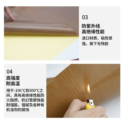 加宽铁氟龙胶带温布加厚隔热布封口防烫布绝缘特弗龙特氟龙胶布耐