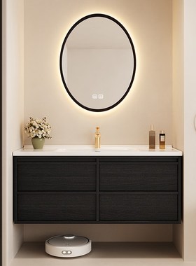 中古风骨骼线浴室柜法式复古卫生间陶瓷一体洗漱台洗手洗脸盆