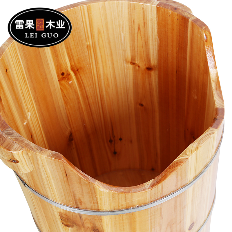 木质高45cm泡脚桶木桶洗脚桶杉木足浴桶足疗木桶足浴盆实木高深桶
