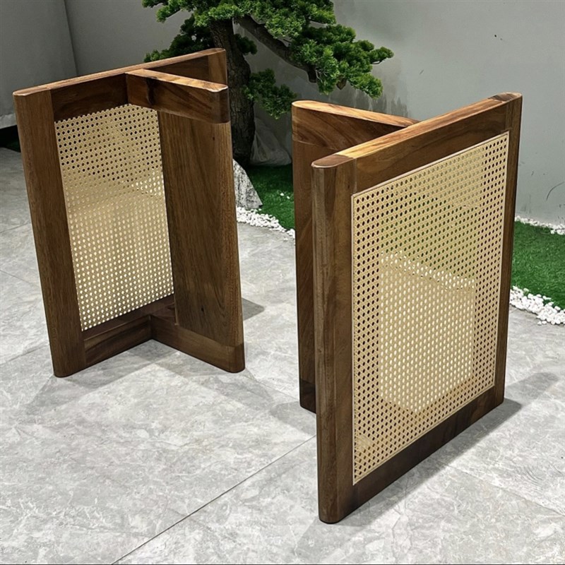 胡桃木冰格纹实木餐桌腿支架底座定制茶桌架书桌子脚餐台支撑柱