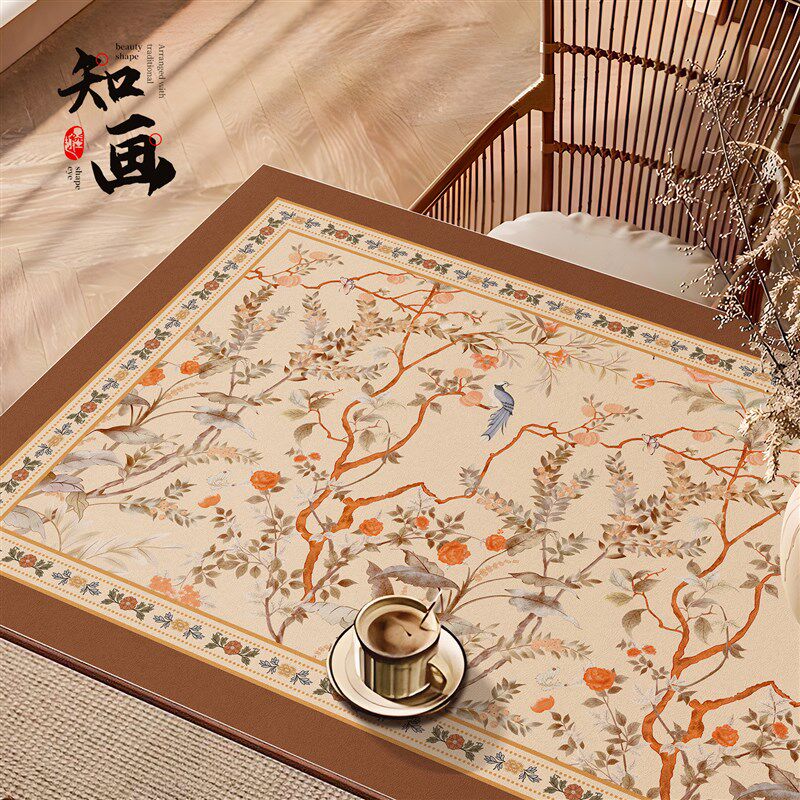 知画中式皮革餐桌垫防水防油防烫免洗桌布隔热耐高温高级感裁剪