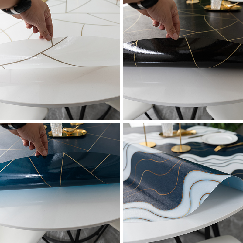 圆桌桌布防水防油免洗PC台布软塑料玻璃防烫圆形餐桌垫家用