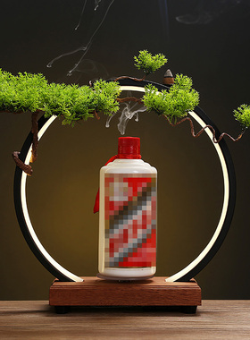 创意转台酒瓶酒水展示架道具底座灯圈木座展会品鉴装饰品