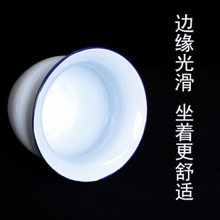 老式痰盂搪瓷带盖小号儿童宝宝痰盂尿盆坐便器尿桶罐小孩家用痰盂