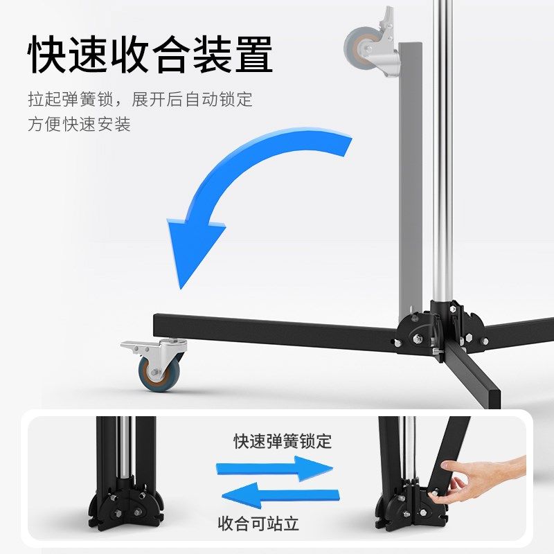 n 大型摄影灯架带滑轮重型地灯架万向脚轮带刹车轮便携落地灯架摄