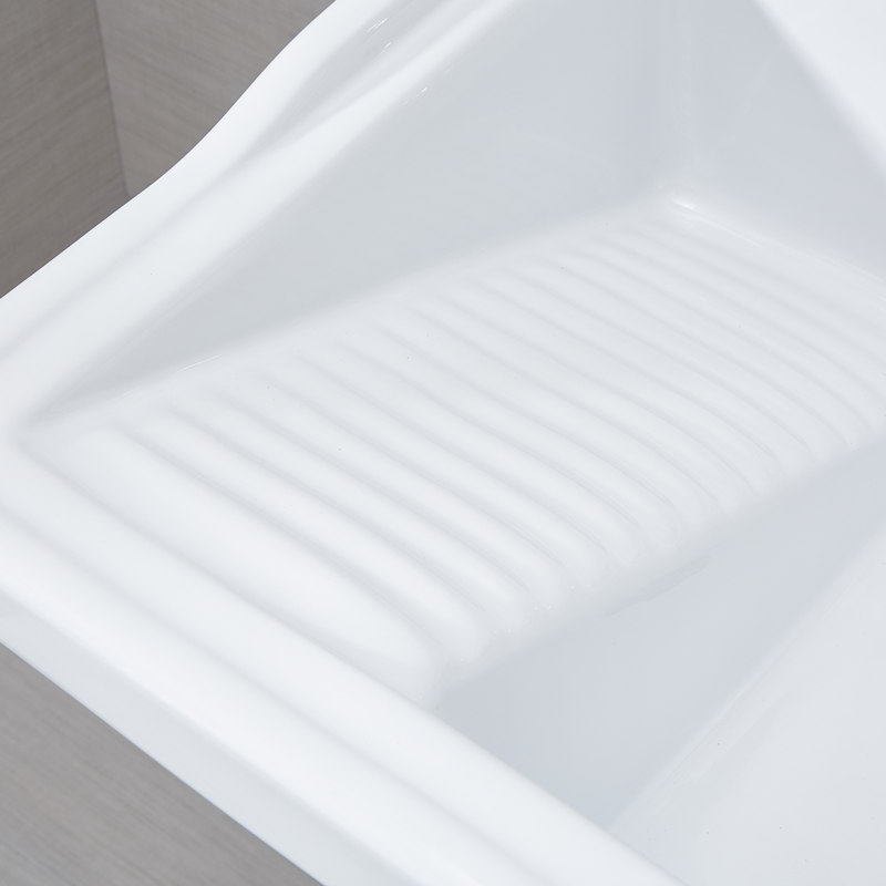 阳台洗衣池大号陶瓷立柱洗衣槽卫生间落地洗衣盆带搓衣板室外水池