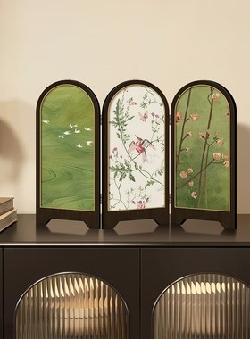 小新绿色飞燕客厅屏风画法式餐边柜斗柜装饰品摆画