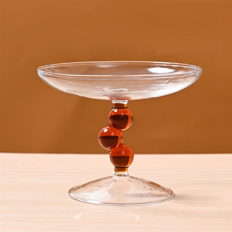 欧式家用蛋糕盘水果面包架子托盘 酒店餐厅试吃盘带玻璃高脚果盘