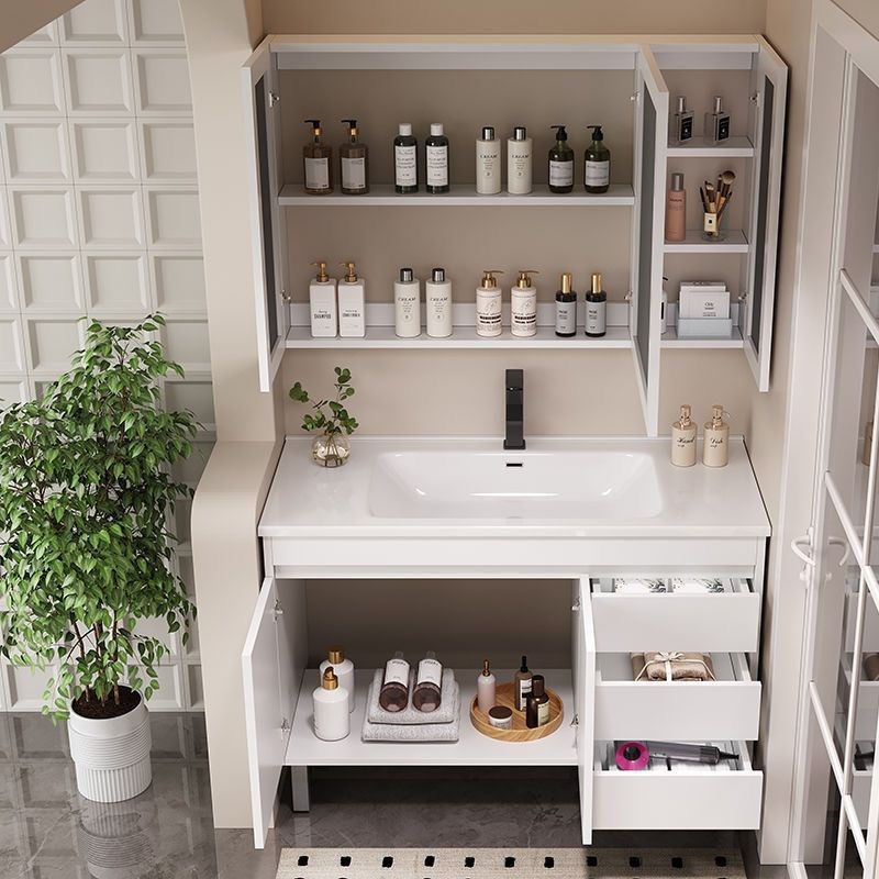 加工落地式浴室柜87/97公分107/117cm陶瓷一体盆洗脸洗手台77厘米