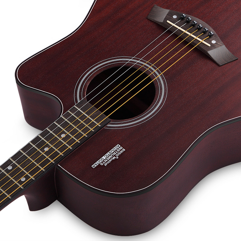 班士顿吉他民谣吉他复古木吉他初学者学生男女入门练习吉它